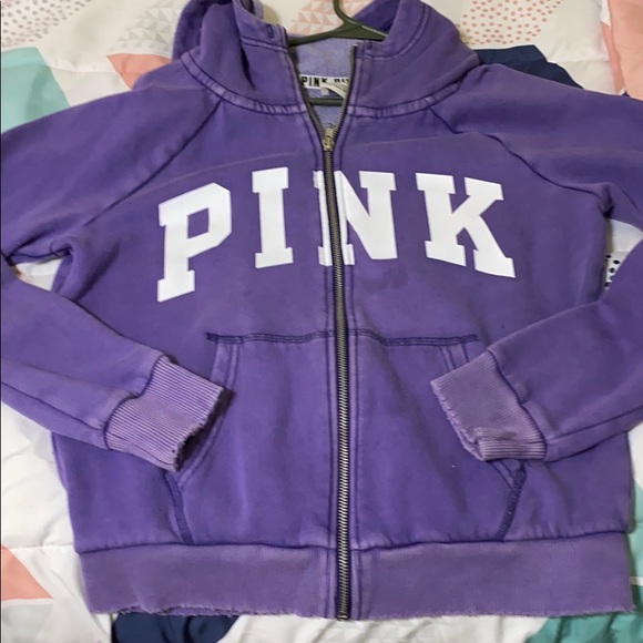 Purple Victoria’s Secret zip up hoodie - Picture 1 of 3